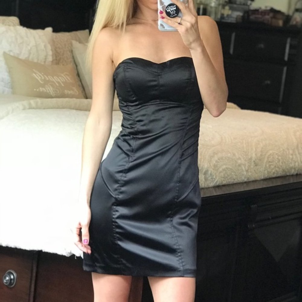 Bebe Strapless Black Dress